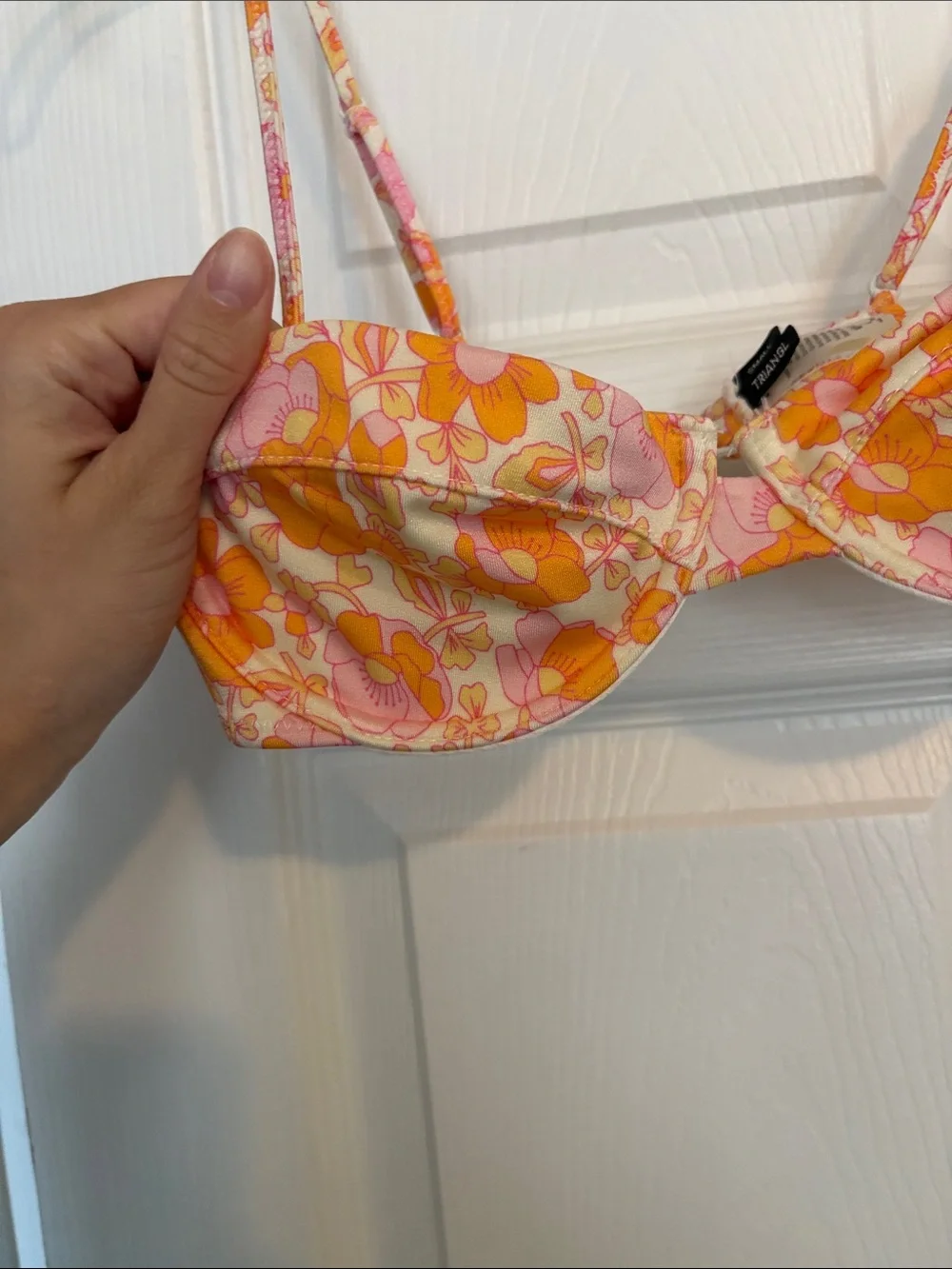 Triangl Swimwear Orange Pink Floral Bikini Set